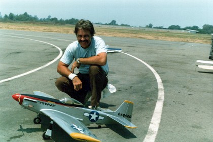 Bob is flying a semi scale P51 Mustang at the time and it turns out that Bob is a pretty good flier.   I also know who he is because he designed a model called the "Derringer" which is a popular plane in Australia.