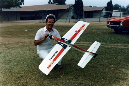 Ted Fancher poses with his own design, the Imitation powered by an ST46.