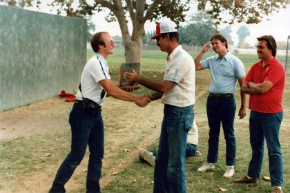 Bob Ellis presents the trophies. Bob is an Advanced flier from the Fresno area.