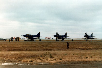 A4-F's of the United States Navy Flight Demonstration Squadron, the Blue Angels