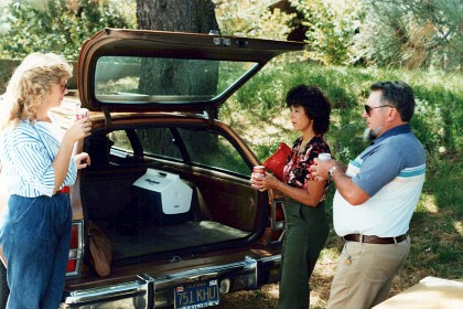 We travel with Ranny and Caroline in their Ford Pinto to get pumpkins for Halloween.