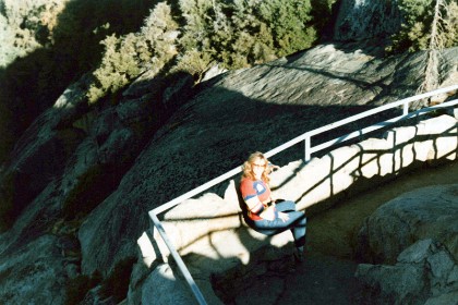 It is quite a climb to the top of Moro Rock so Jenni rests for a bit before completing the climb