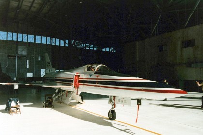 X29  with swept forward wings and a  small canard (front wing)