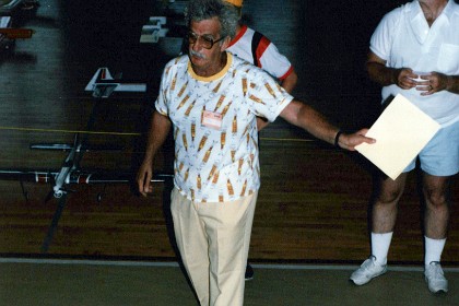 Late July 1986 &nbsp;   &nbsp;  Art Adamisin is the Contest Director; here he conducts the pilot's briefing. Behind him is Archie Adamisin, one of his sons.