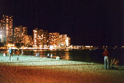 Waikiki at night.