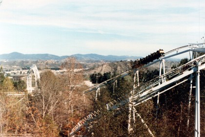 Part of a roller coaster called The Revolution. It is a steel roller coaster located at Six Flags Magic Mountain in Valencia, California that opened to the public on May 8, 1976.