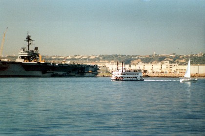 Paddle wheeler in San Diego Harbor.