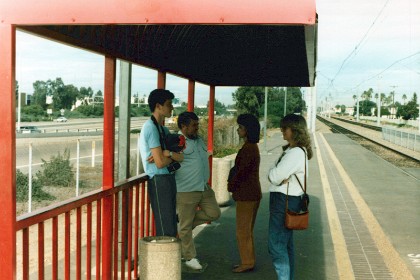 January, 1986  &nbsp;  We go to Tijuana, Mexico with Ranny and Caroline. We join the trolley bus at the Chula Vista trolley stop.