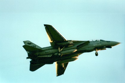 The F14 in landing mode.