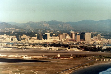 January, 1986  San Diego's skyline from Point Loma.