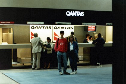 January, 1986   We're at LAX.  All too soon, it's time for him to leave.