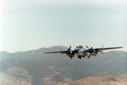 The B-25B first gained fame as the bomber used in the 18 April 1942 Doolittle Raid, in which 16 B-25Bs led by Lieutenant Colonel Jimmy Doolittle attacked mainland Japan, four months after the bombing of Pearl Harbor. The mission gave a much needed lift in spirits to the Americans and alarmed the Japanese, who had believed their home islands to be inviolable by enemy forces. Although the amount of actual damage done was relatively minor, it forced the Japanese to divert troops for home defense for the remainder of the war.