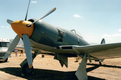 Sea Furies were fitted with the powerful Bristol Centaurus engine and armed with four wing-mounted Hispano V cannons. While originally developed as a pure aerial fighter aircraft, the definitive Sea Fury FB.11 was a fighter-bomber, the design having been found suitable for this mission as well. The Centaurus engine was the final development of the Bristol Engine Company's series of sleeve valve radial aircraft engines. The Centaurus is an 18-cylinder, two-row design that eventually delivered over 3,000 hp (2,200 kW). The engine was introduced into service late in the Second World War and was one of the most powerful aircraft piston engines to see service