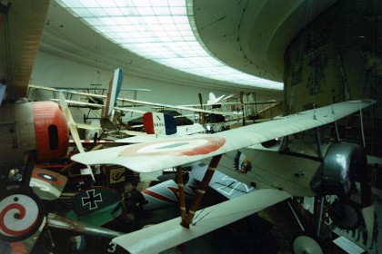 Collection of planes in San Diego's Air and Space Museum.