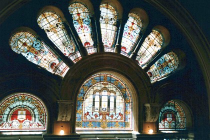 The stained glass windows in the QVB are stunning