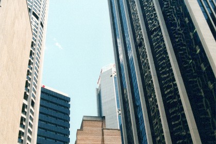 Australia Square is the round building on the left and for a few years it was Australia's tallest building.