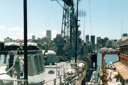 Charles F Adams class destroyer belonging to the Australian Navy moored at Dawes Point