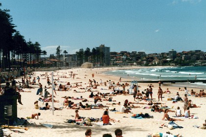 The Ocean beach at Manly.  Curl Curl is the next beach north