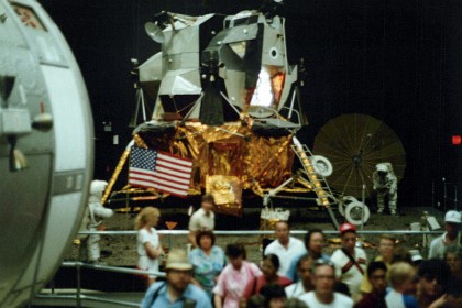 This is a spare lunar excursion module (LEM) left over from the Apollo program.