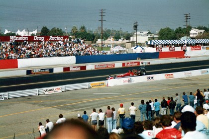 The Top Fuel dragsters run on 90% nitromethane and 10% methanol (the same ingredients as my stunt models, except that I have synthetic oil added as well)