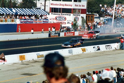 Funny cars have tilt-up fiberglass or carbon fibre  bodies over a custom-fabricated tube chassis. They have an appearance vaguely approximating manufacturers' showroom models.