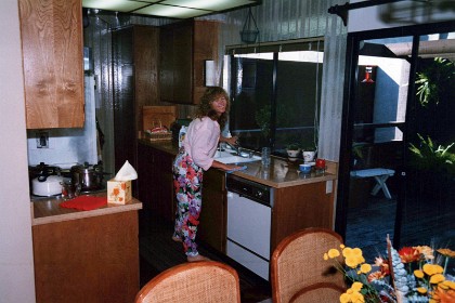 Jenni prepares our Thanksgiving dinner.