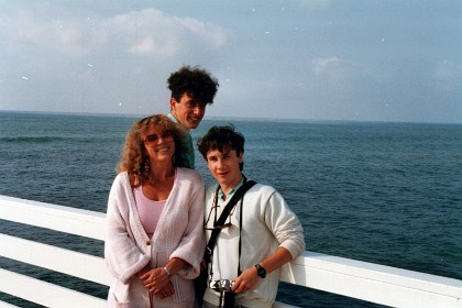 At Pacific Beach in San Diego with his cousin Ian Fanning. They are going to Germany after leaving us.