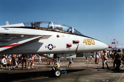 The F14  carries two aviators, a pilot and a RIO Radar Intercept Officer who operates the Radar and communication systems. The F14 retired in 2 September 2006