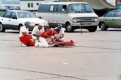 Windy getting ready to fly; he comes third.