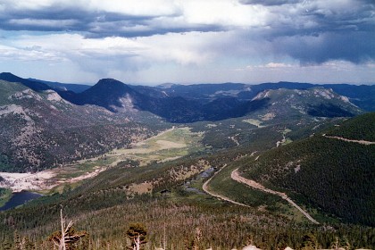 Forrest  Canyon overlook in the Rocky Mountain National Park.  The park is located approximately 55 miles NW of Denver within the Front Range of the Rocky Mountains.