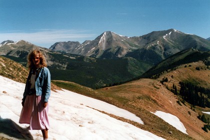 There's still a little snow on the mountain tops - on the North side away from the sun.