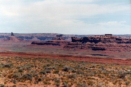 July 10, 1987 &nbsp;  This is the Valley of the Gods in SE Utah as we continue on our way south to monument Valley.