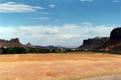 Canyonlands National Park in Southeastern Utah is known for its dramatic desert landscape carved by the Colorado River.