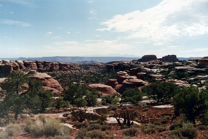 Canyonlands National Park is very rugged; there are dirt foot trails only in most places (in 1987 at least)