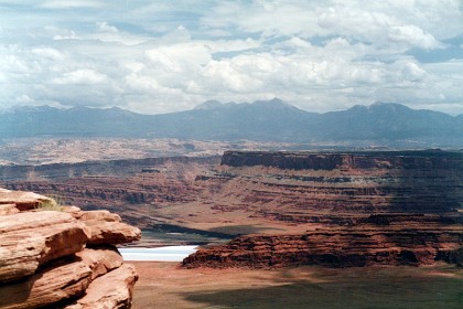 The mountains in the background are in Utah near the border with Colorado.