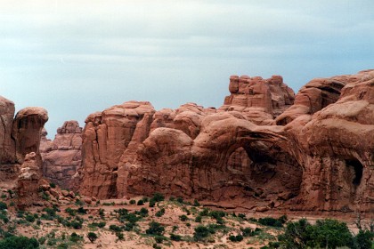 Double Arch. The story of Arches begins roughly 65 million years ago;  the same time as when the dinosaurs died.