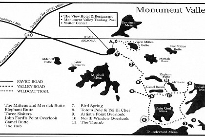 This map makes everything a little less difficult to place. Nearly everything you see is to the East of the visitor Centre.