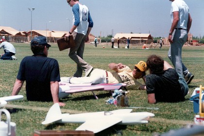 Fancher, Whitley and me shooting bull. Good grief, I'm developing a bald patch.  Oh No!