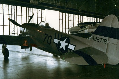 Republic P-47D (Bubble Canopy Version). Renowned for its ruggedness, firepower and speed, the massive Republic P-47 was one of the most famous and important USAAF fighters during World War II. Produced in larger numbers than any other U.S. fighter, the Thunderbolt -- affectionately nicknamed the "Jug" -- served as a bomber escort and as a very effective ground attack fighter.  TECHNICAL NOTES: Armament: Eight .50-cal machine guns and 2,500 lbs. of bombs or rockets Engine: One Pratt & Whitney R-2800 radial of 2,430 hp Maximum speed: 433 mph Cruising speed: 350 mph Range: Approx. 1,100 miles with drop tanks Ceiling: 42,000 ft. Span: 40 ft. 9 in. Length: 36 ft. 2 in. Height: 14 ft. 8 in. Weight: 17,500 lbs. maximum