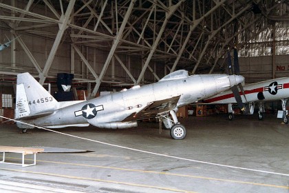 Fisher P-75A Eagle.  The Fisher Body Division of General Motors developed the P-75 Eagle to fill an urgent need for an interceptor early in World War II. The original P-75 design incorporated the most powerful inline engine available and components from other aircraft as a way to expedite production. TECHNICAL NOTES (P-75A): Armament: 10 .50-cal. machine guns and two 500-lb. bombs Engine: Allison V-3420 of 2,885 hp Maximum speed: 430 mph Range: 2,600 miles Service ceiling: 36,400 feet Weight: 19,420 lbs. loaded