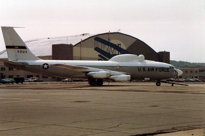 The Boeing EC-135 is a retired family of command and control aircraft derived from the Boeing C-135 Stratolifter. During the Cold War, the EC-135 was best known for being modified to perform the Looking Glass mission where one EC-135 was always airborne 24 hours a day to serve as flying command post for the Strategic Air Command in the event of nuclear war. Various other EC-135 aircraft sat on airborne and ground alert throughout the Cold War, with the last EC-135C being retired in 1998. The EC-135N variant served as the tracking aircraft for the Apollo program.