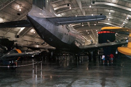 Douglas C124C Globemaster. C-124s provided heavy airlift during the Korean War and the Southeast Asia War. Other important airlifts conducted by C-124s included resupply missions to Antarctica, refugee evacuation in the Congo and mercy flights to Morocco, Chile and elsewhere throughout the world following floods and other natural disasters.  TECHNICAL NOTES:  Maximum speed: 320 mph Range: 2,175 miles Span: 174 ft. 1 in. Length: 130 ft. Height: 48 ft. 4 in. Weight: 216,000 lbs. maximum Serial number: 52-1066