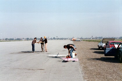 Probably January 1988  &nbsp; Yes the weather really is this good in mid-winter Lost Angeles. I go flying my Kareela II at Mile Square Park.