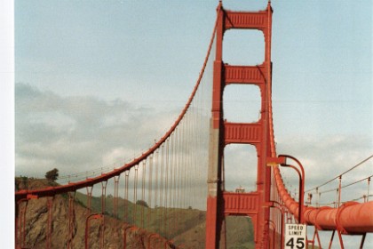 We cross the Golden Gate on our way to Sausalito, an arty little town on the northern side.