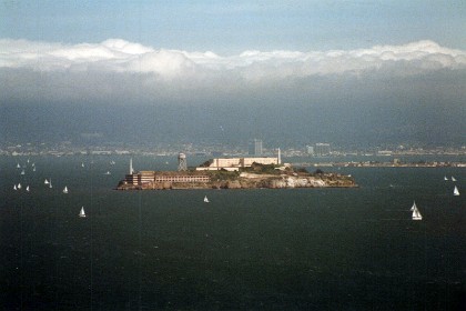 Alcatraz Island; now a tourist spot.  It was shut in 1973 as an economic and social disaster costing more than $90/day/per person; more than the Waldorf Astoria.