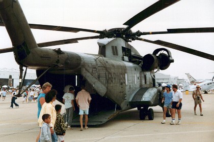 The CH-53 Sea Stallion (Sikorsky S-65) is a family of heavy-lift transport helicopters designed and built by Sikorsky Aircraft. Originally developed for use by the United States Marine Corps.