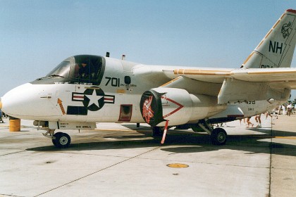 The Lockheed S-3 Viking is a 4-crew, twin-engine turbofan powered jet aircraft used by the U.S. Navy (USN) primarily for anti-submarine warfare. The Viking provides electronic warfare and surface surveillance capabilities to a carrier battle group.  Because of its characteristic sound, it was nicknamed the "War Hoover" after the vacuum cleaner brand.