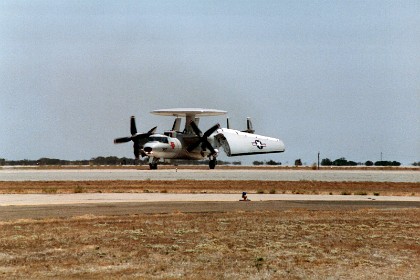 The E2C bows after landing