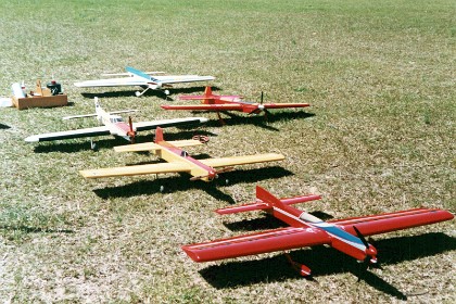 Line up of stunt planes with my US Nationals stunt plane in front