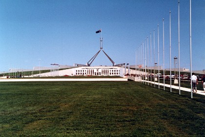 On the Sunday Sam, Dean, Sky and the two young ones and I go to Canberra for a look. This is the new $1 billion Parliament House